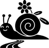 Cute Smiling Snail with Flower Shell Decorative Illustration for Kids Art vector