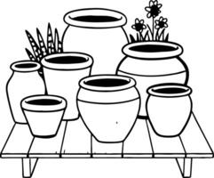 Hand Drawn Pottery Collection for Design and Craft Projects vector