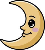 Cute Smiling Crescent Moon for Kids Illustrations and Craft Designs vector