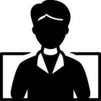Silhouette Male Avatar in Formal Attire for Profile or Identification Use vector