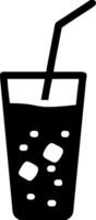 Black Soda Drink with Ice Cubes and Straw for Beverage Design vector
