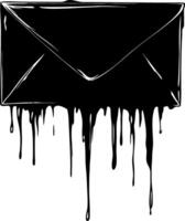 Dripping Black Envelope Art for Creative Design Projects vector