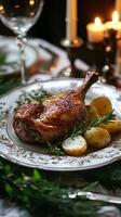 Roasted Duck with Potatoes - A Festive Holiday Dinner photo