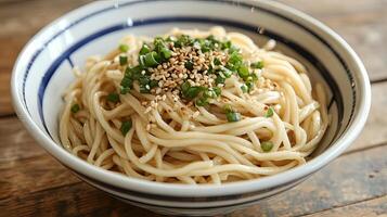 Scrumptious Asian Noodles with Sesame Toppings photo