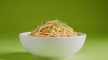 Scrumptious Asian Noodles Dish with Sesame and Green Onions photo