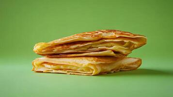 Stacked Pancakes with Filling - A Delicious Breakfast photo