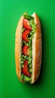 A Delicious and Healthy Vegetarian Hotdog Sandwich photo