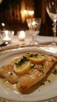 Scrumptious Lemon-Herb Fish Dish, Exquisite Dining Experience photo
