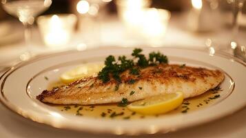 Pan-Seared Fish with Lemon and Parsley Exquisite Dining Experience photo