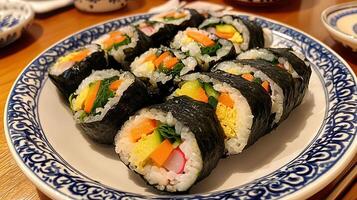 Scrumptious Korean Vegetable Sushi Rolls photo