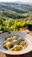 Gourmet Ravioli with Sage and Parmesan, Vineyard View photo