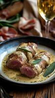 Scrumptious Rolled Lamb Chops with Creamy Sauce photo