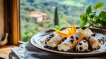 Scrumptious Rolled Crepes with Chocolate and Orange photo
