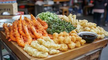 A Feast of Crispy Fried Shrimp and Asian Delights photo