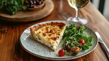 Savory Quiche and Salad Delightful Lunch photo