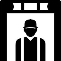 Silhouette of Worker in Overalls and Cap in Factory Setting Illustration vector
