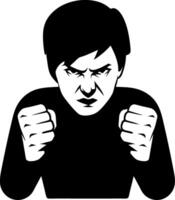 Angry Man Clenched Fists Art for Emotions and Expressions vector