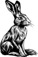 Intricate Black Rabbit Art for Tattoo and Design Projects vector