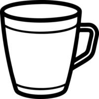 Black Outline Coffee Mug Simple Design for Graphic Projects and Illustrations vector