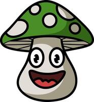 Cute Cartoon Mushroom with Smiling Face Fun Art for Kids and Prints vector
