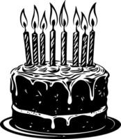 Illustration of Birthday Cake with Candles for Celebration Art and Design vector