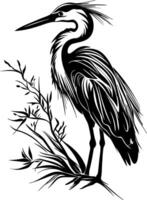 Elegant Heron Silhouette for Nature Art and Design Projects vector