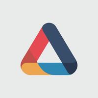 Geometric Triangle Logo Design with Interlocking Colors vector