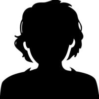 Silhouette of a Person with Curly Hair for Versatile Design Use vector