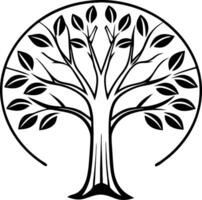 Elegant Tree of Life Symbol with Circular Branch Design for Artistic Projects vector