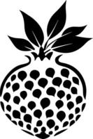Black Pomegranate Silhouette with Leaves for Art and Design Projects vector