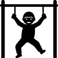 Child Playing on Jungle Gym Silhouette for Playground Fun and Fitness Concepts Art vector