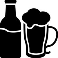Beer Bottle and Glass Silhouette for Brewery Branding and Menu Design vector
