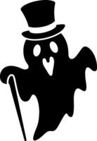 Elegant Ghost with Top Hat and Cane Illustration for Halloween Design vector