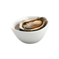 Oyster with Shell in a Decorative Bowl on Transparent Background png