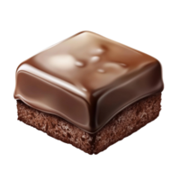 Single Chocolate Square with Smooth Texture on Transparent Background png
