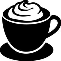 Coffee Cup Silhouette with Swirl Design Perfect for Cafe Decor or Menu Art vector