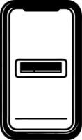 Minimalist Smartphone with Notification Bar for Design Projects vector