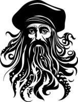 Intricate Stylized Bearded Man Abstract Design for Tattoos or Art Projects vector