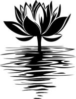 Black and White Lotus Flower Reflection Art for Meditation and Spa Themes vector