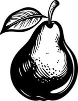 Black and White Pear Illustration for Art Projects and Print Design vector