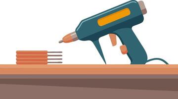 Illustration of Hot Glue Gun with Glue Sticks for Craft and DIY Projects vector