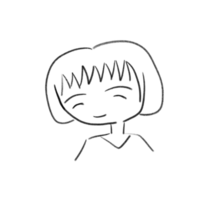 Simple Smiling Character Sketch png
