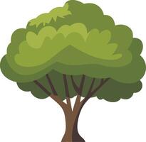 Illustration Vibrant Green Tree with Lush Canopy for Nature Design Projects vector