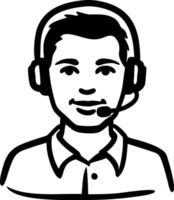 Customer Service Representative with Headset Illustration for Business Use vector