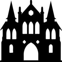 Gothic Cathedral Silhouette Illustration for Design and Craft Projects vector