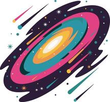 Vibrant Abstract Galaxy Art Colorful Cosmic Vortex vector
