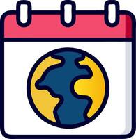 Planet Earth on Calendar Page for Environmental Events and Global Awareness vector
