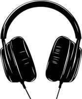 Black Headphones Art for Music and Technology Design Projects vector