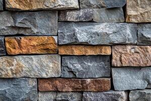 Modern stone cladding creating a textured wall photo
