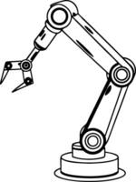 Industrial Robot Arm Illustration for Technology and Automation Design vector
